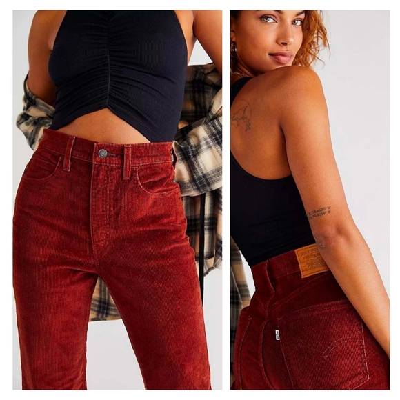 Levi's 70's High Rise Flare Corduroy Jeans Pants - Picture 2 of 14